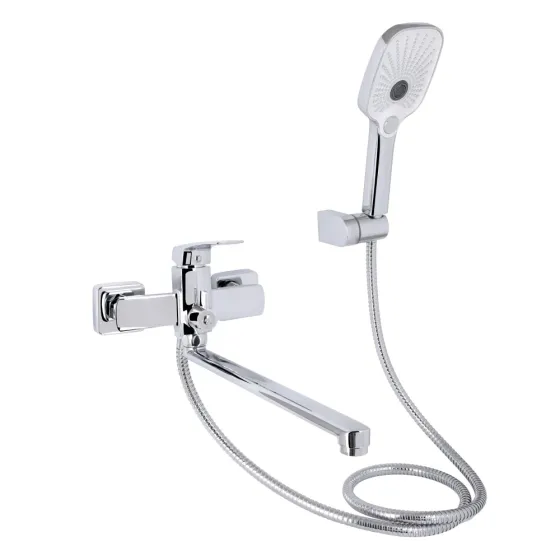 Смеситель для ванны Qtap Tern с длинным изливом и душевым гарнитуром QTTER260CRM47587 Chrome Киев
