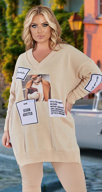 Свитер с принтом  большой размер (50-54) Киев - изображение 1