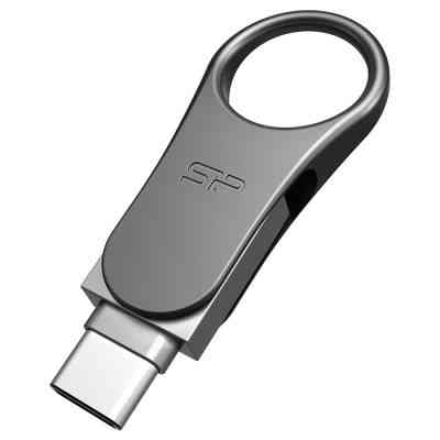 USB флеш накопичувач Silicon Power 128 GB DriveMobile C80 USB 3.1 + Type-C Silver (SP128GBUC3C80V1S) Вінниця