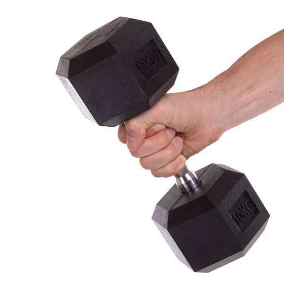 Гантель 10 кг цельная шестигранная гексагональная Zelart Киев