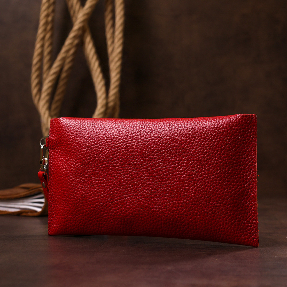 Шкіряна жіноча тревел-косметичка Червоний (SHVIGEL) Київ - фото 3