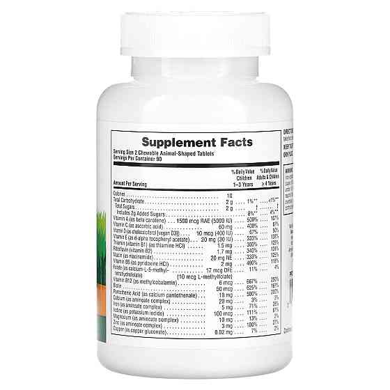 Вітаміни для дітей Nature's Plus Animal Parade Children's Multi-Vitamin 180 таб Фрукти Київ