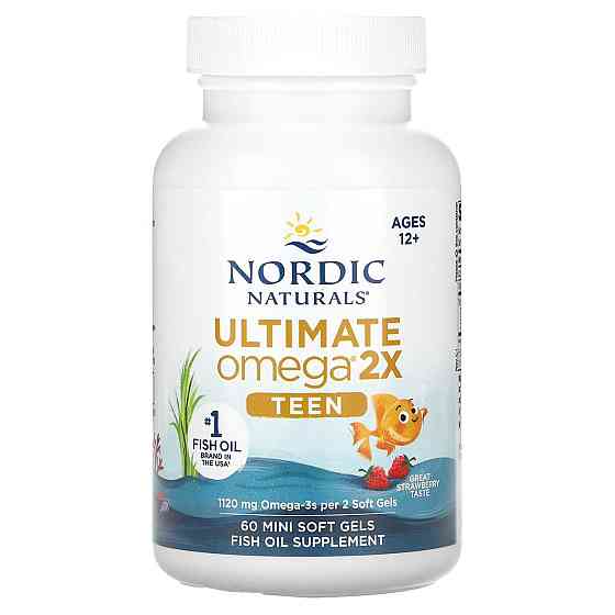 Омега для підлітків Nordic Naturals Teen Ultimate Omega 2X від 12 років 60 міні гел капс смак полуниці Київ