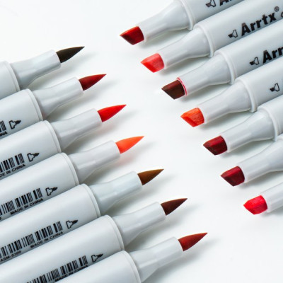 Художественный маркер Arrtx Спиртовые Oros ASM-03RD 24 цвета, красные оттенки (LC302536) Винница - изображение 4