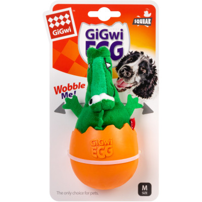 Игрушка для собак GiGwi EGG Крокодил-неваляшка с пищалкой 14 см (2319) Винница - изображение 2