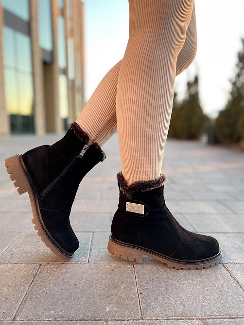 Черевики жіночі D and V чорні замшеві зимові 39р. (2189) Коломия - фото 7