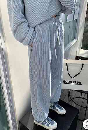 Женский повседневный костюм двойка: свитшот и штаны вельвет вафля Одесса