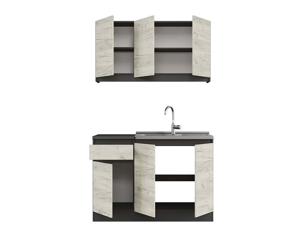 Кухня модульна Эверест Оптима набор №5 Дуб крафт белый 1,2 м (без столешницы) (DTM-5712) Львов - изображение 3