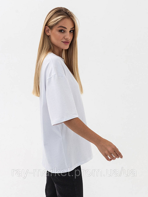 Футболка оверсайз RAY OVERSIZE женская белая (U0104W-White) Киев - изображение 2