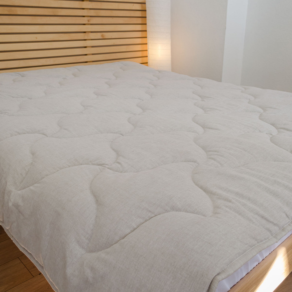 Ковдра конопляна зимова покриття Льон YouStar полуторна 140х210 см (Сірий) Суми - фото 7