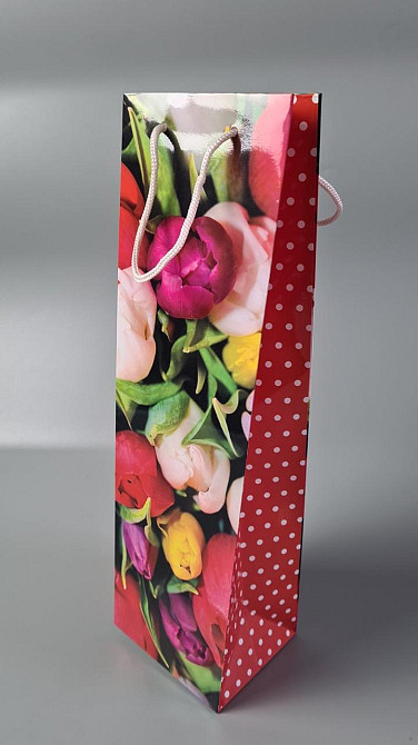 Пакет паперовий подарунковий під пляшку 12/9/36 (артBUT-040) (12 шт.) Харків - фото 1