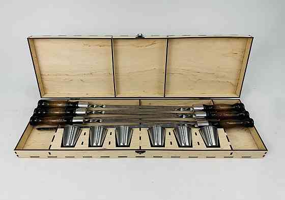 Подарунковий набір шампурів в дерев'яному кейсі (Вуд з чарками) HAPPY DAYS Тернопіль