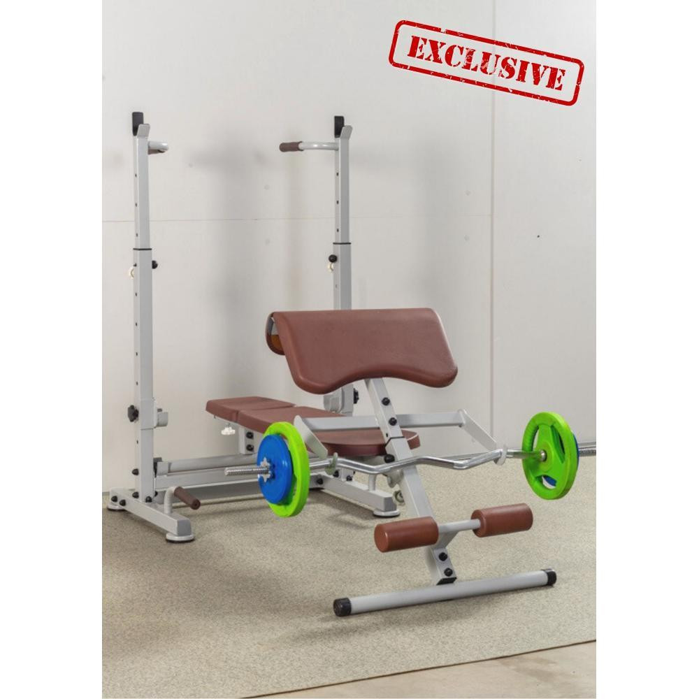 Скамья тренировочная многофункциональная универсальная для жима пресса бицепса гиперэкстензия брусья отжимания Кам'янське - фото 2