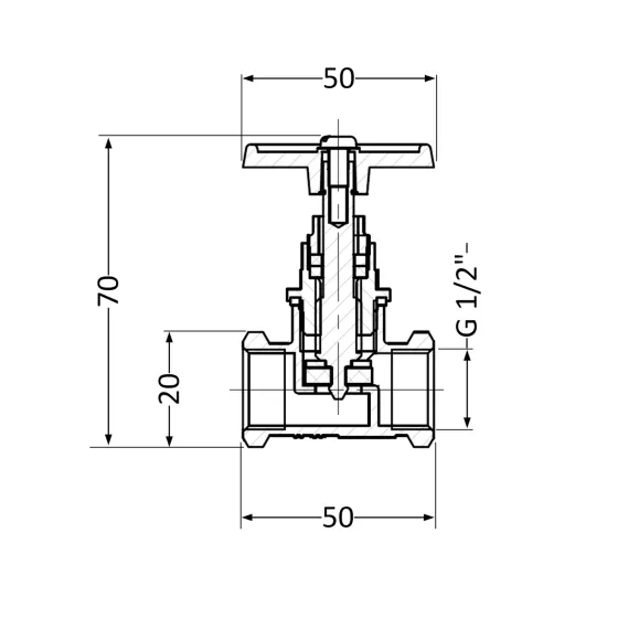 Вентиль латунний SD 15х1/2" ВР (YA) Київ