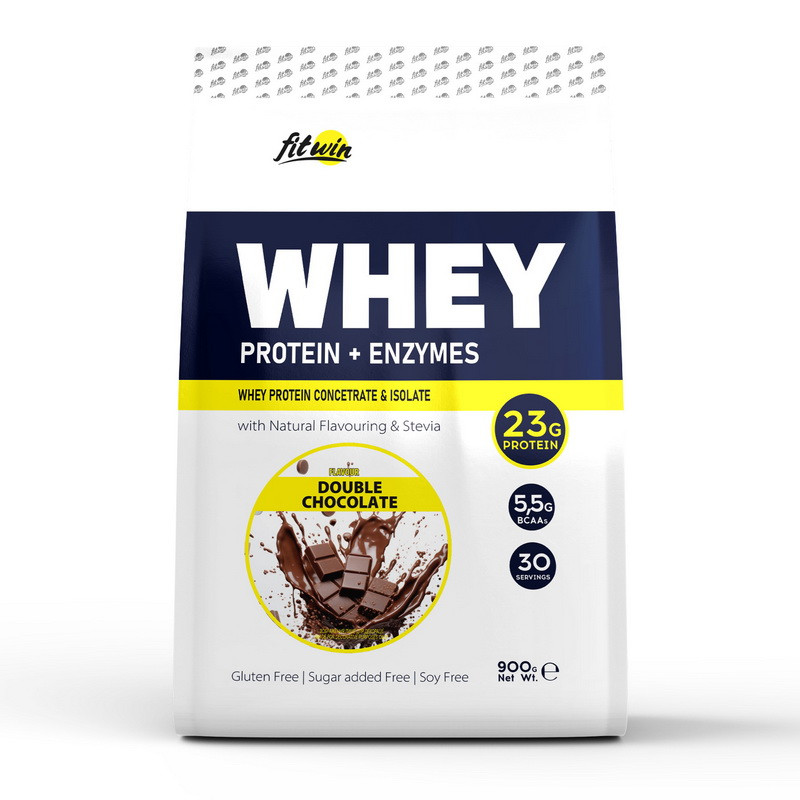 Whey Protein + Enzymes (900 g, double chocolate) Луцк - изображение 1