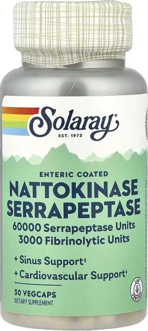 Натто киназа и серрапептаза Solaray Nattokinase & Serrapeptase 30 вег капс Киев - изображение 1