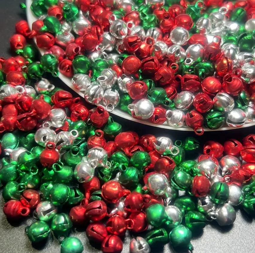 Різдвяні дзвіночки металеві різнокольорові, Бубенець діаметр 7 мм, Набір 50 шт. Київ - фото 1