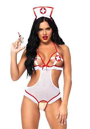 Костюм медсестри Leg Avenue Naughty Nurse, one size, боді та шапочка Sex Aura Київ