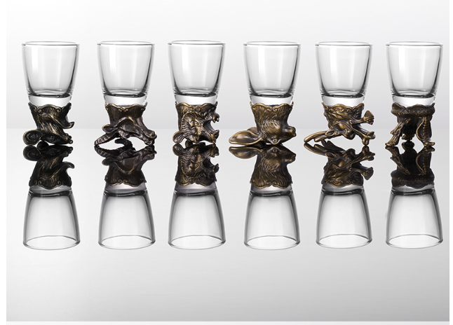 Набор рюмок Китайский гороскоп 30 мл х 12 шт Графин 300 мл в Кейсе Бронза Кременчуг - изображение 5