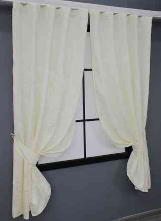 Комплект коротких штор VR-Textil Льон мармур Pavliani № 1172ш Кремовий 130х170 см 2 шт (35-0068) Київ