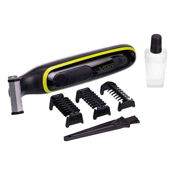 Тример для волосся та бороди з 3 насадками Чорний VGR V-017 Київ