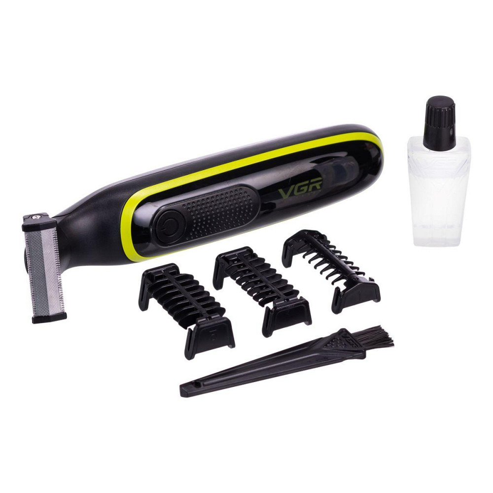 Тример для волосся та бороди з 3 насадками Чорний VGR V-017 Київ - фото 2