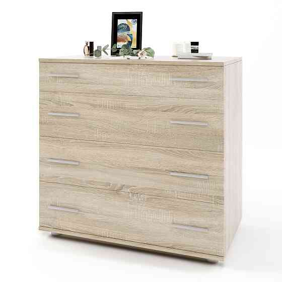 Маленький комод Эверест на 4 ящика К-1 80х45х73 дуб сонома (телескопы) (DTM-2445) Львов