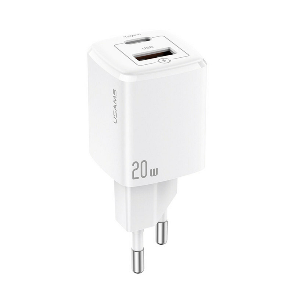 Мережевий зарядний пристрій Usams US-CC128 T37 Super Si QC3.0+PD Fast Charger 20W(EU) White Киев - изображение 3