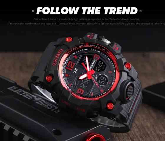 Мужские наручные часы Skmei Hamlet 1155 Черный с красным Киев