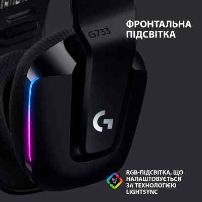 Навушники Logitech G733 Lightspeed Wireless RGB Gaming Headset Black (981-000864) Вінниця