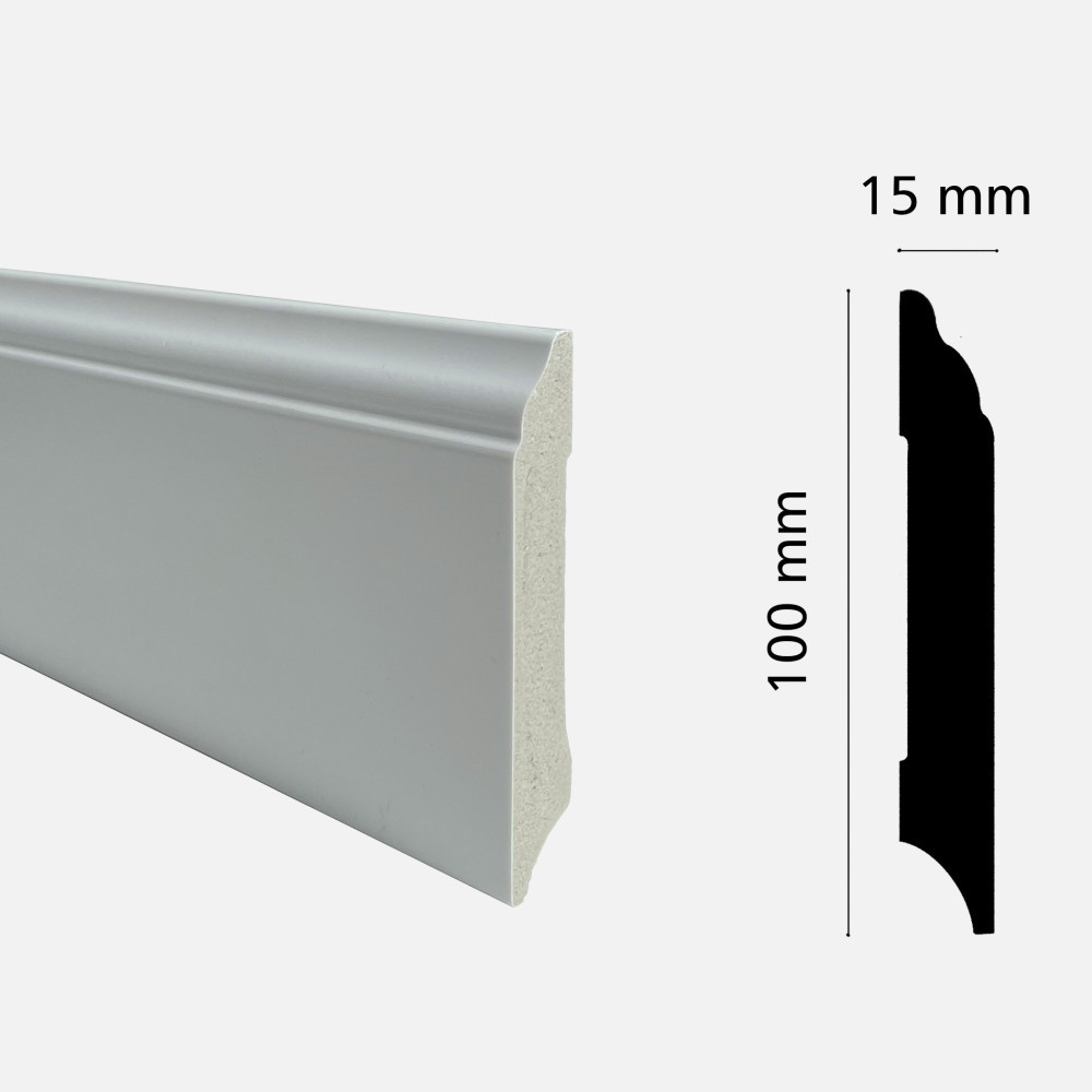 Плінтус з дюрополімеру GRANT DECO DSK-10015-1 (100 мм*15 мм) 2,4 м Киев - изображение 2