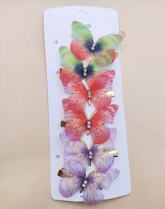 Комплект шпильок "Метелики" 6 шт. Різнокольоровий 7 Сміла - фото 1