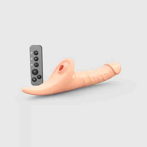 Вибронасадка для страпона с вакуумной стимуляцией Strap-On-Me Multi Orgasm Realistic Dildo M Vanilla Sex Aura Киев