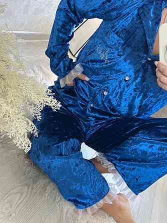 Женская домашняя повседневная пижама из мраморного велюра Электрик, 42/44 Одесса