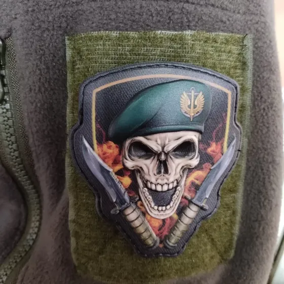 Патч / шеврон Череп у  береті  Морська піхота об'ємний Запоріжжя