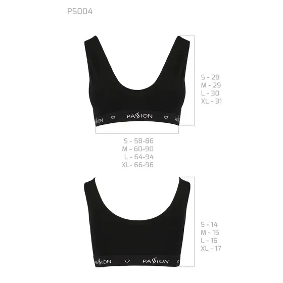 Спортивний топ з широкою гумкою Passion PS004 TOP XL, black Львів