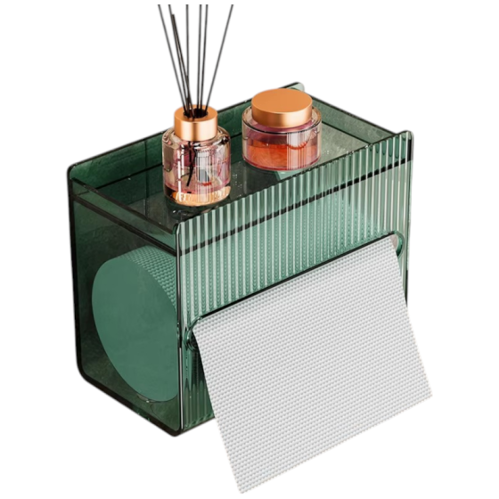 Держатель для салфеток, акриловый диспенсер для бумажных полотенец, 17.5x9x13.5см, зеленый цвет Каменец-Подольский