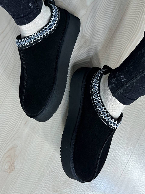 Уггі жіночі Itts 1702-1 капці на платформі замшеві з вишивкою чорні, 38, 24 см Київ - фото 10