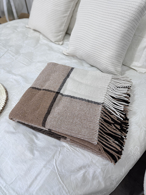 Vladi Плед Vladi 140x200 cм вовняний 70% Нова Зеландія коричневий Київ - фото 6