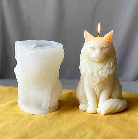 Силіконовий молд «Кіт Мейн-кун» для свічок і декору Київ