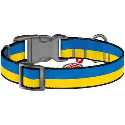 Ошейник для животных WAUDOG Nylon с QR паспортом Colors of freedom пластиковый фастекс L (4503-4020) Винница