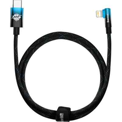 Дата кабель USB-C to Lightning 1.0m 20W 90° corner black/blue Baseus (CAVP000221) Винница