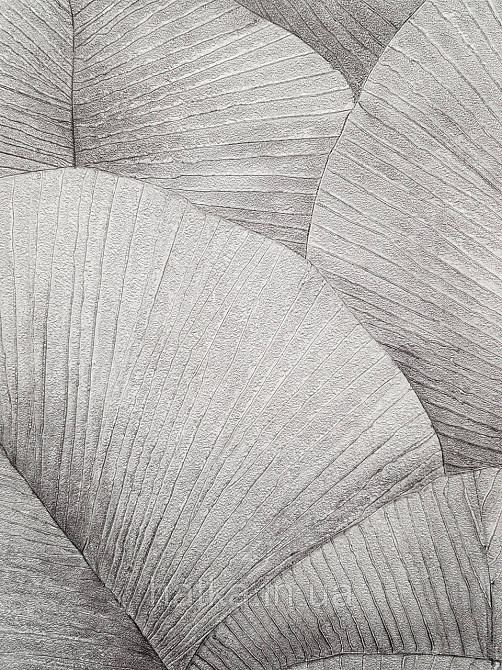 Шпалери вінілові на флізеліні Marburg Kumano 1.06х10 листя темно-сірий 3д лофт 34558 Київ - фото 3