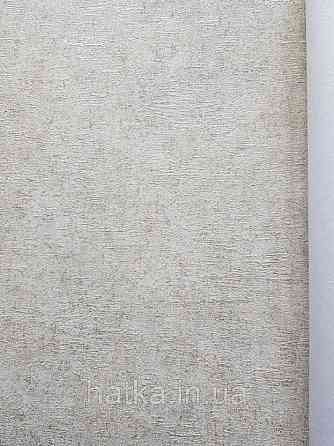 Шпалери метрові вінілові на флізелін Grandeco ATB однотонні під тканина гобелен пісочний з сріблом Київ