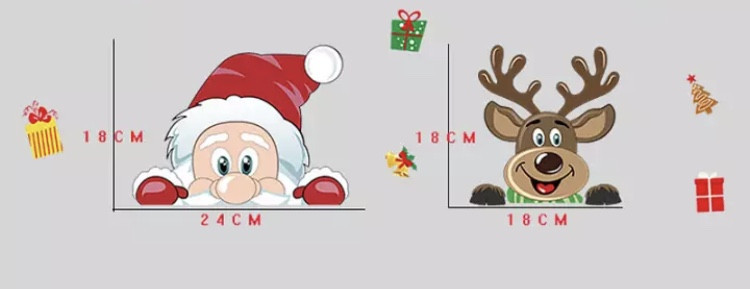 Наклейка Олень новорічна - розмір стікера 20*30см, силікон Київ - фото 8