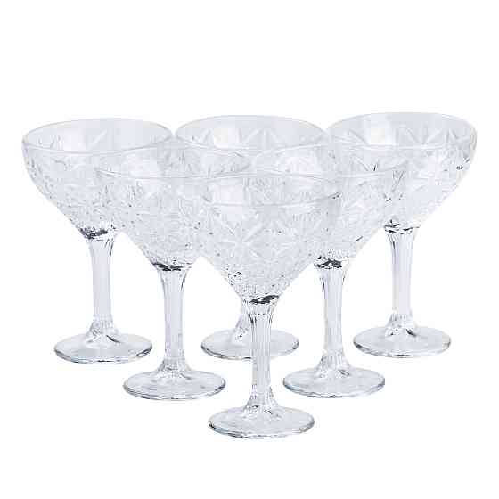 Набір креманок для мартіні 6 шт по 290 мл на високій ніжці HP519 Коломия