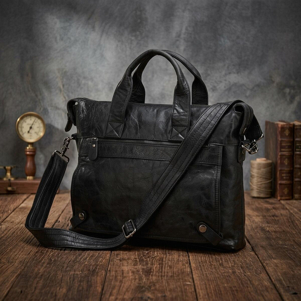 Сумка мужская Vintage 14067 с ручками Черная Киев - изображение 14
