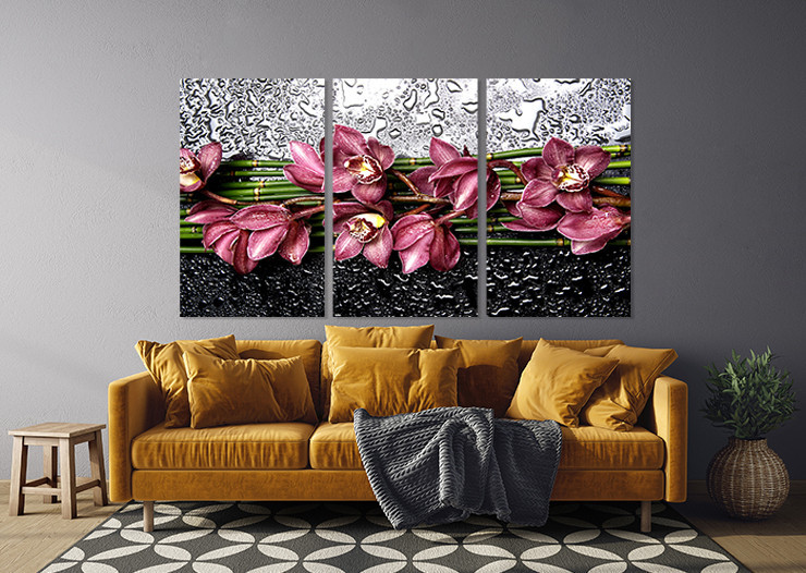 Модульна картина у вітальню/ спальню Орхідея  ART-303_3A 100х150 см Київ - фото 3