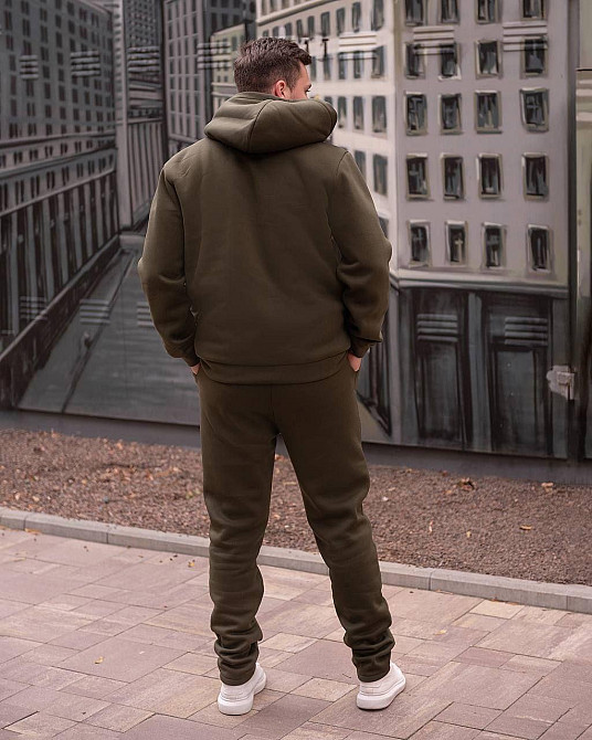 Теплий спортивний костюм чоловічий на хутрі Хакі 48/50 Харків - фото 3