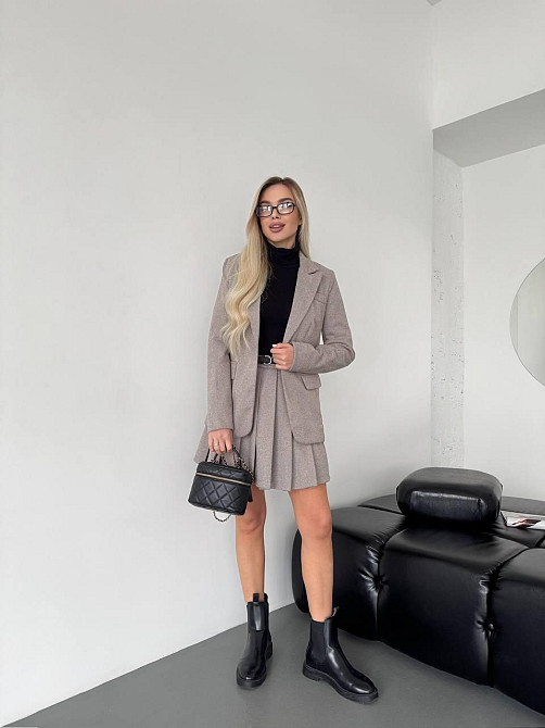 Женский стильный классический костюм двойка  кашемир + подкладка Шоколад, 48 Одесса - изображение 5